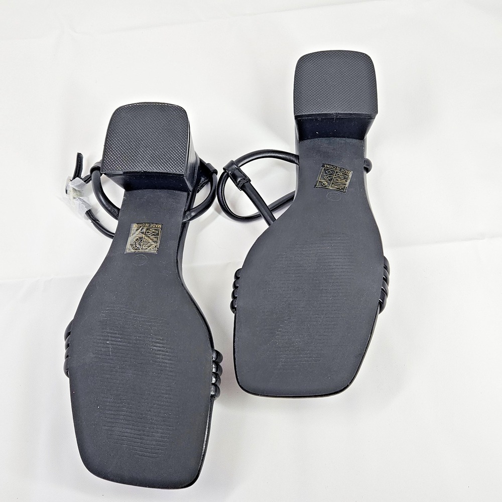GraceStride Strappy Heeled Sandals Womens 8.5 Black Square Toe Block Heel NWT - Picture 4 of 10